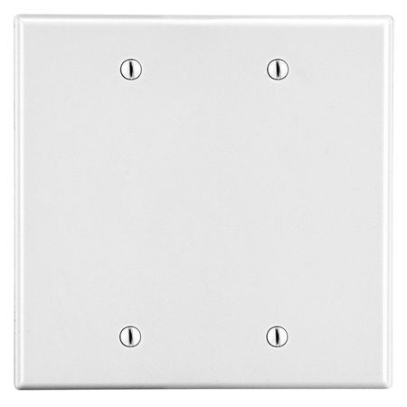 Hubbell Wiring Device-Kellems Wallplate, Mid-Size 2-Gang, 2 Box Mount Blank, White PJ23W